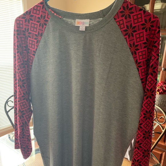 Grey & Hot pink Lularoe T Shirt Top.SizeL.👠 - Picture 2 of 3